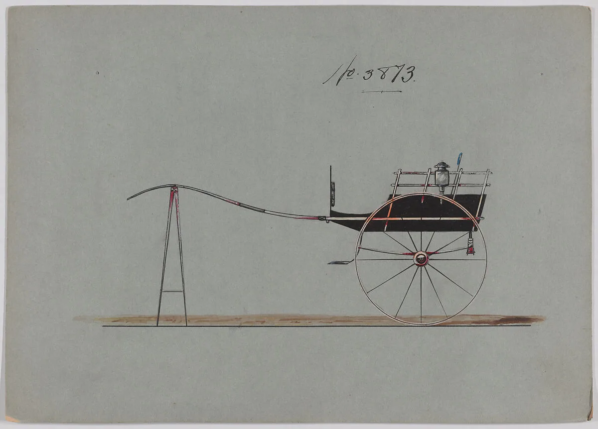 Design for Dog Cart or 2 Wheeler, no. 3873 — Brewster & Co.