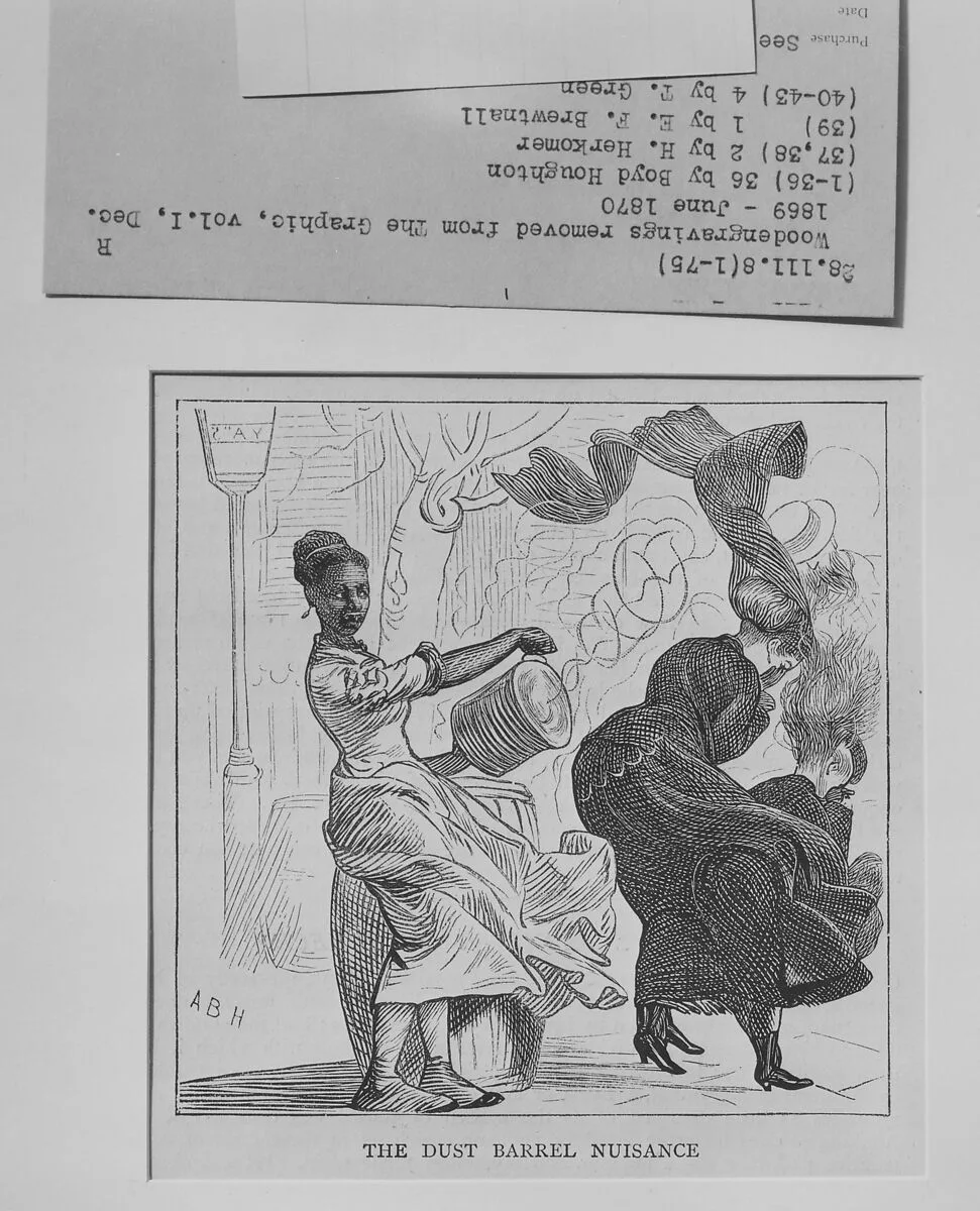 The Dust Barrel Nuisance, from "The Graphic," vol. 1 — Arthur Boyd Houghton
