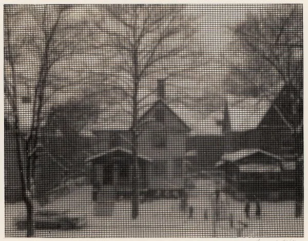 Rundel Park through Window Screen, Winter, Rochester — Ansel Easton Adams