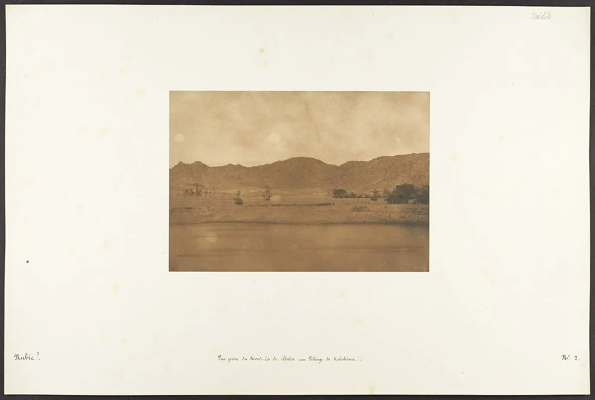 Vue prise du Nord-Est de Philae - Village de Kolokina — Maxime Du Camp