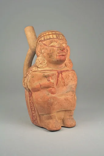 Stirrup Spout Bottle with Figure