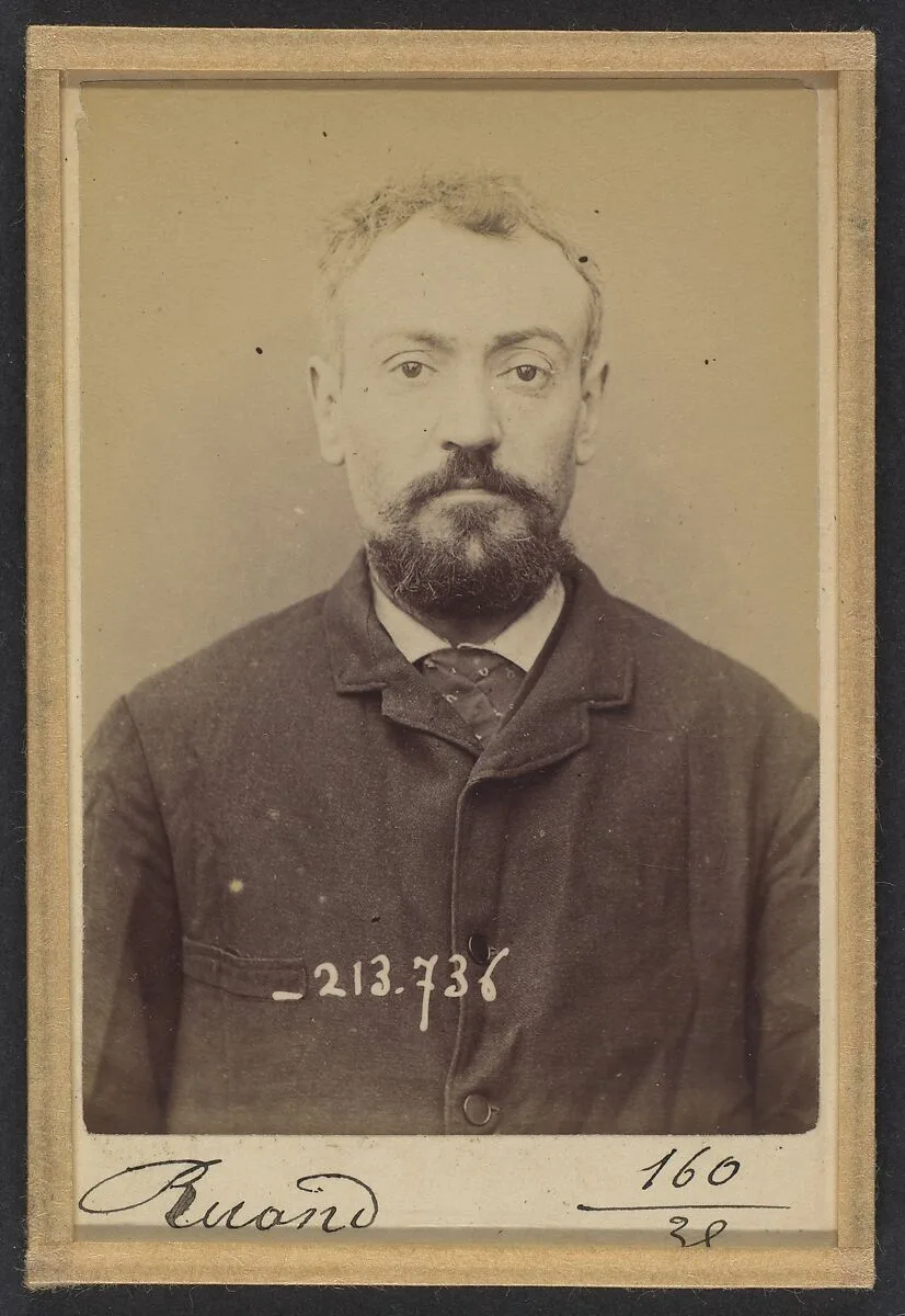 Ruaud. Jean-Baptiste. 35 ans, né à Limoges le 28/7/58. Cordonnier. Anarchiste. 4/2/94. — Alphonse Bertillon