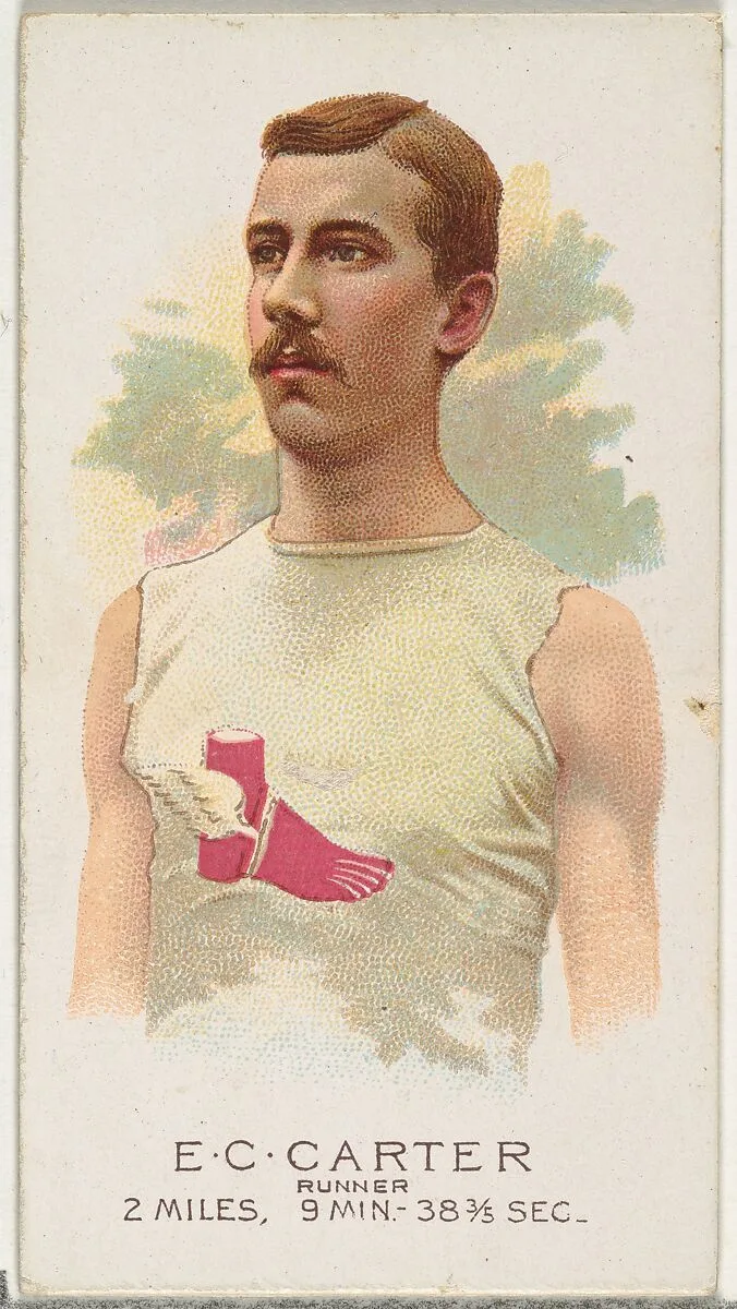 E.C. Carter, Runner, from World's Champions, Series 2 (N29) for Allen & Ginter Cigarettes — Lindner, Eddy & Claus|Allen & Ginter