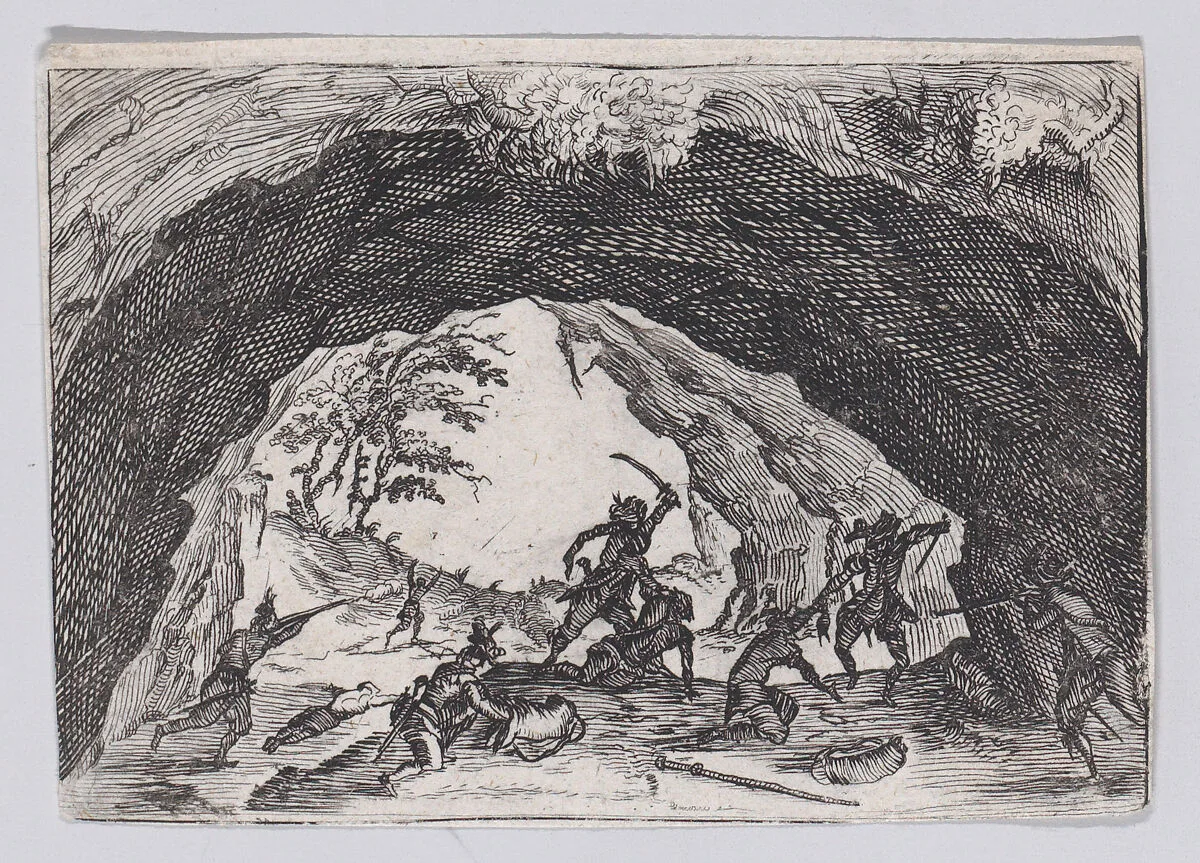 Reverse Copy of La Caverne de Brigands (The Cave of Thieves), from "Les Caprices" — Jacques Callot|Anonymous