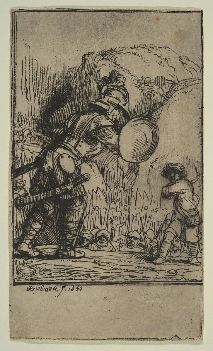 David and Goliath — Rembrandt (Rembrandt van Rijn)