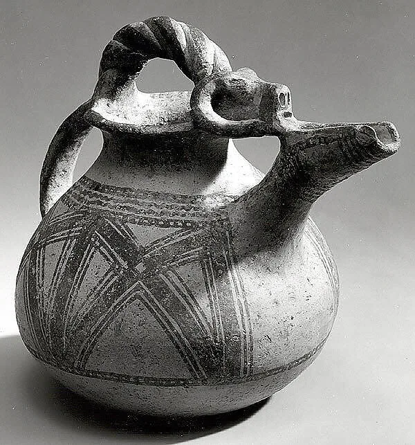Spouted jar with geometric decoration — Unknown