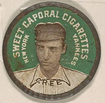 Cree, New York Yankees (green), from the Domino Discs series (PX7), issued by Kinney Brothers — Kinney Brothers Tobacco Company