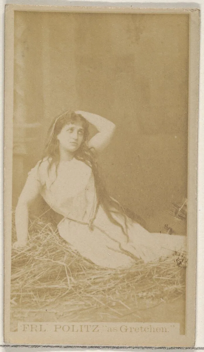Fräulein Politz as Gretchen, from the Actors and Actresses series (N45, Type 8) for Virginia Brights Cigarettes — Allen & Ginter