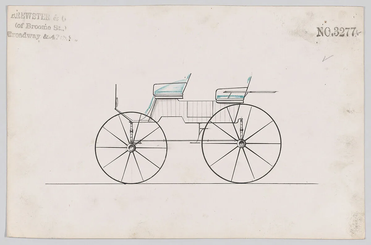Design for 4 seat Phaeton, no top, no. 3277b — Brewster & Co.