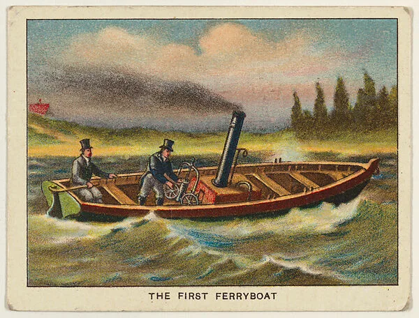 The First Ferryboat, from the "Hudson-Fulton" series (T72), issued with Turkey Red Cigarettes by the American Tobacco Company — American Tobacco Company