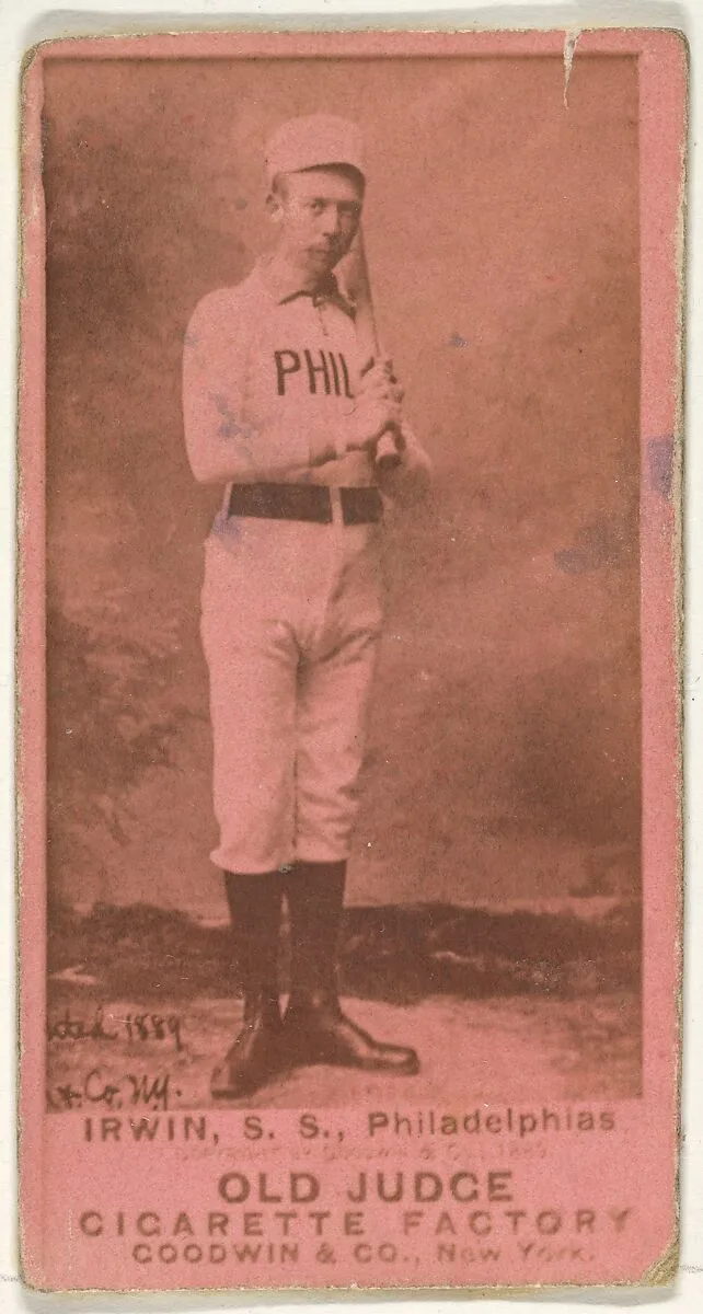 Arthur Albert "Doc" Irwin, Shortstop, Philadelphia, from the Old Judge series (N172) for Old Judge Cigarettes — Goodwin & Company