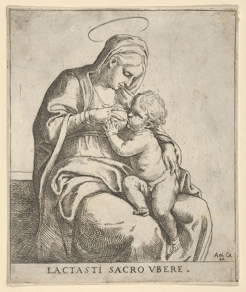 The Virgin nursing the infant Christ — Guido Reni|Annibale Carracci