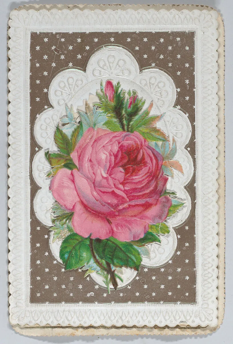 Valentine - Mechanical Layered Birthday - die cut roses and woman. — Anonymous