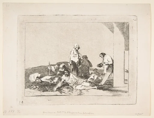 Plate 58 from 'The Disasters of War' (Los Desastres de la Guerra): 'It's no use crying out.' (No hay que dar voces.)