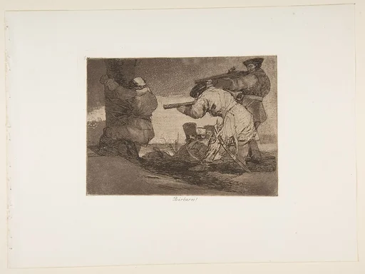 Plate 38 from "The Disasters of War" (Los Desastres de La Guerra): 'Barbarians!' (Bárbaros!)