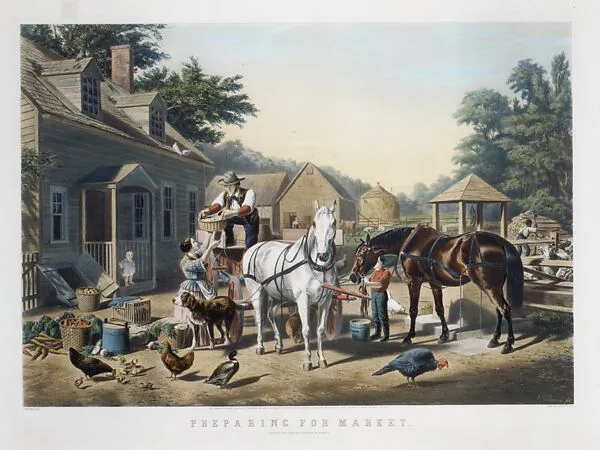 Preparing for Market — Nathaniel Currier|Louis Maurer