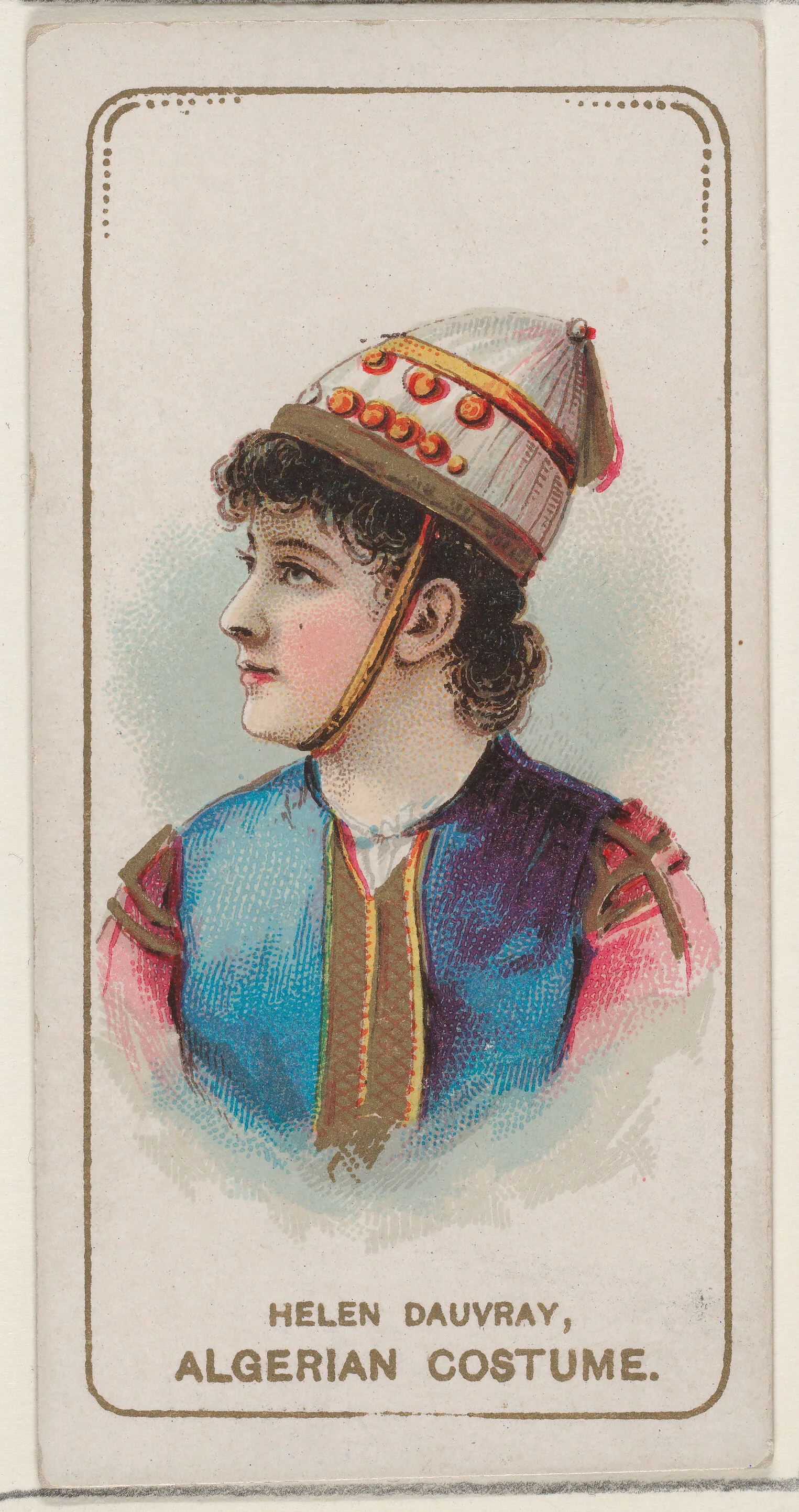 Helen Dauvray in Algerian Costume, from the set Actors and Actresses, Second Series (N71) for Duke brand cigarettes — W. Duke, Sons & Co.|Knapp & Company