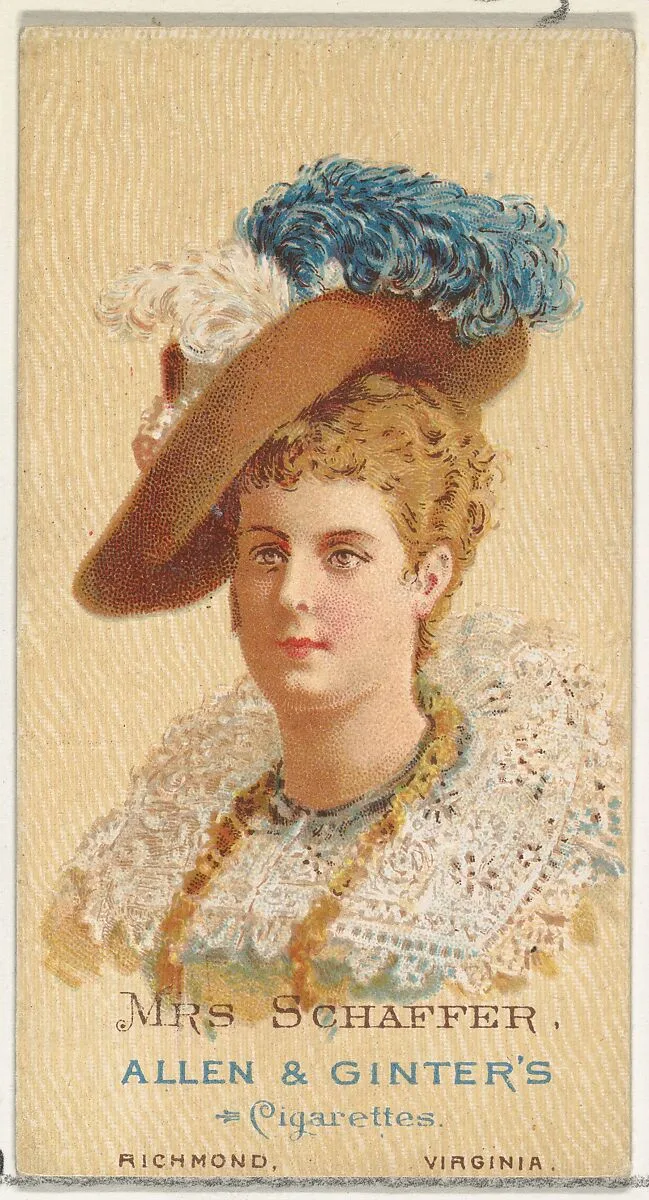 Mrs. Schaffer, from World's Beauties, Series 2 (N27) for Allen & Ginter Cigarettes — Lindner, Eddy & Claus|Allen & Ginter