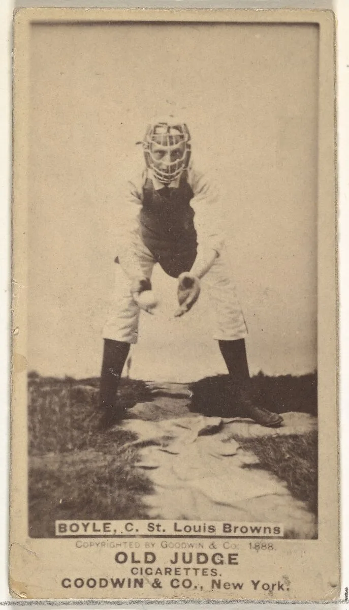John Anthony "Honest John" Boyle, Catcher, St. Louis Browns, from the Old Judge series (N172) for Old Judge Cigarettes — Goodwin & Company