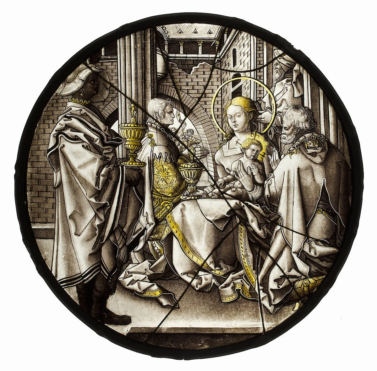 Roundel with Adoration of the Magi — Heinrich Aldegrever