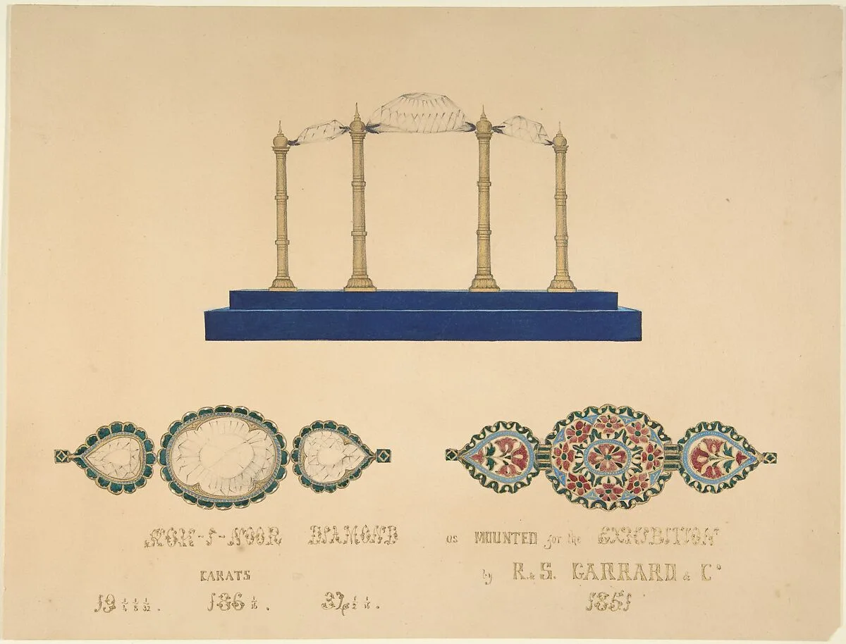 Drawing of the "Koh-I-Noor Diamond" — R. S. Garrard & Co.