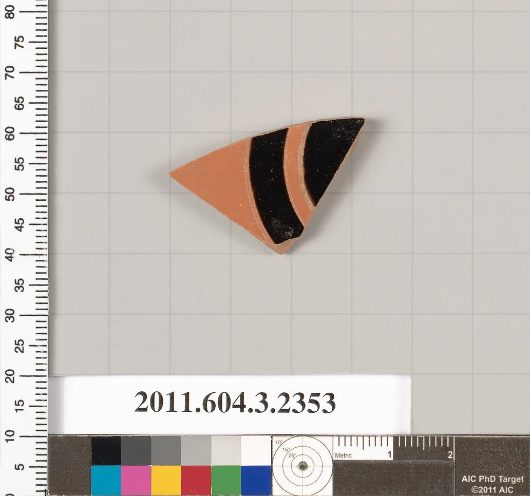 Terracotta fragment of a kylix: eye-cup (drinking cup) — Unknown
