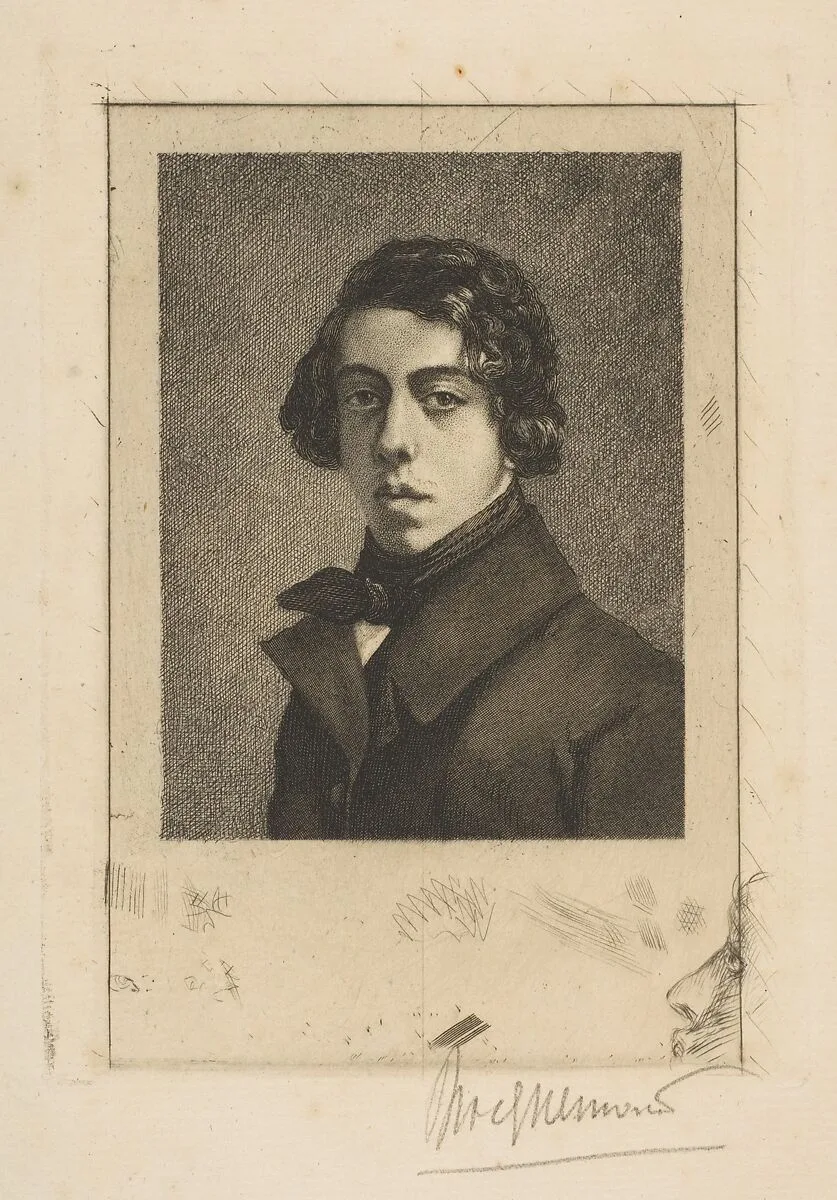 Portrait of Théodore Chassériau — Félix Bracquemond|Théodore Chassériau|Théodore Chassériau