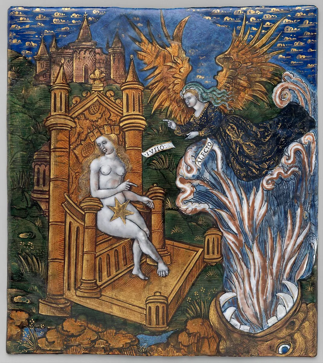 Juno, Seated on a Golden Throne, Asks Alecto to Confuse the Trojans (Aeneid, Book VI) — Master of the Aeneid