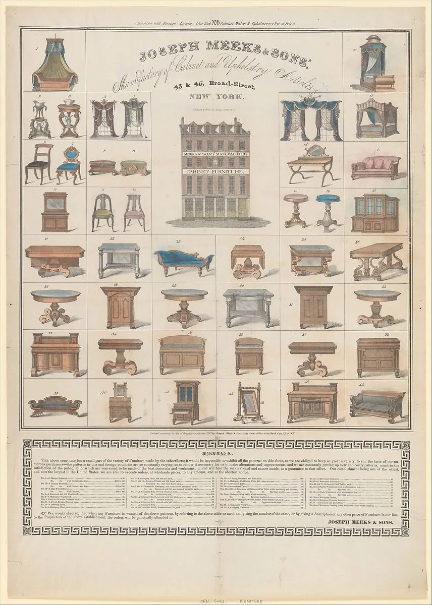 Broadside — Joseph Meeks & Sons|Endicott & Swett