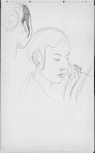 Javanese Dancer Applying Make-up (from Sketchbook of Javanese Dancers)