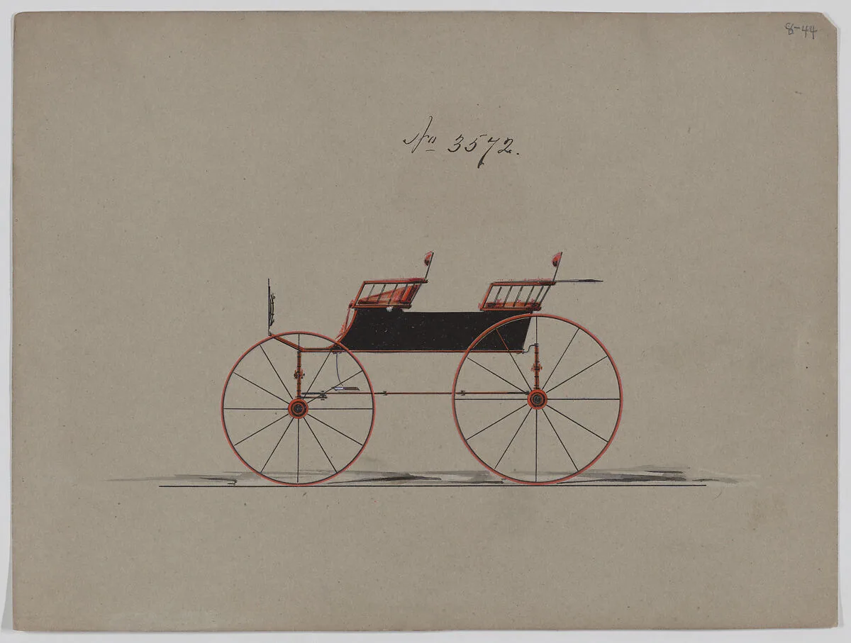 Design for 4 seat Phaeton, no top, no. 3572 — Brewster & Co.