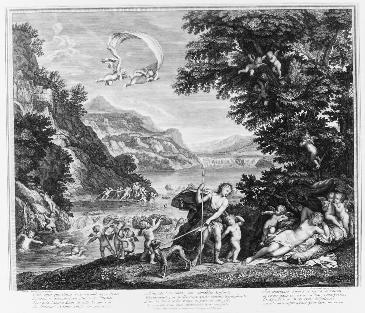 The Loves of Venus and Adonis — Benoit Audran the Elder|Francesco Albani