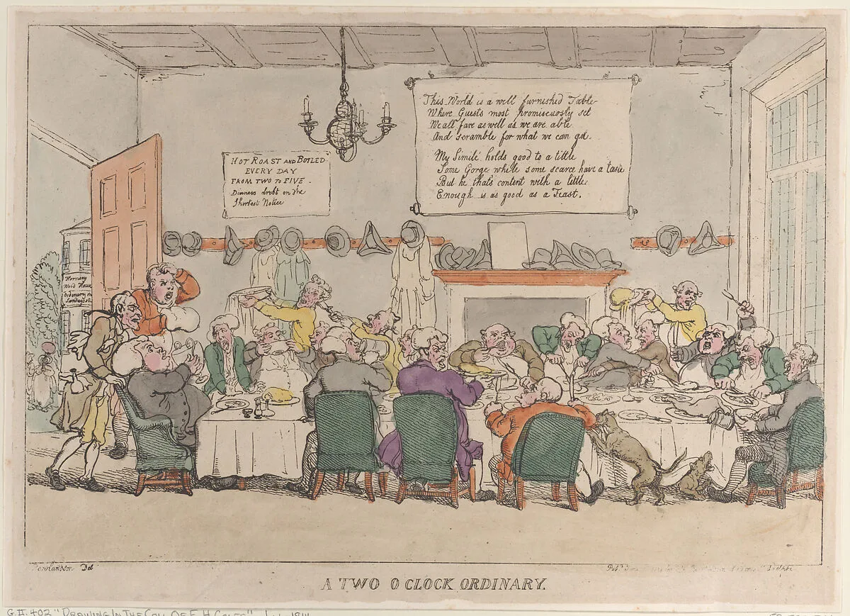 A Two O'Clock Ordinary — Thomas Rowlandson