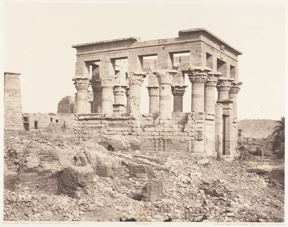 Ile de Fîleh (Philæ), Édifice de l'Est - Face Latérale Vue du Point D — Félix Teynard|Imprimerie Photographique de H. de Fonteny et Cie