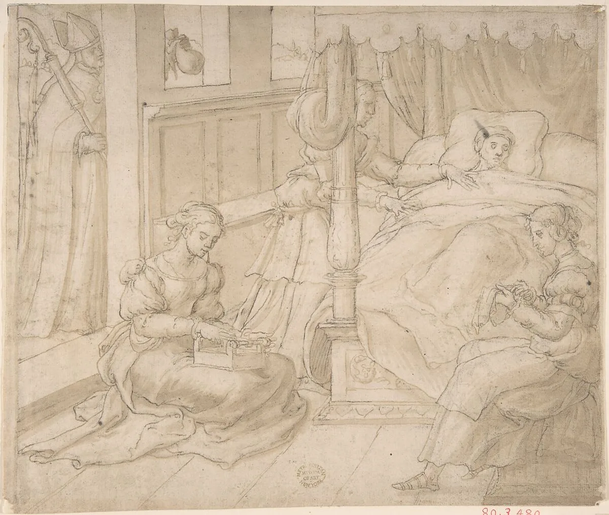 St. Nicholas and the Three Daughters of the Poor Gentleman — Anonymous, Italian, 16th century|Jan Swart van Groningen
