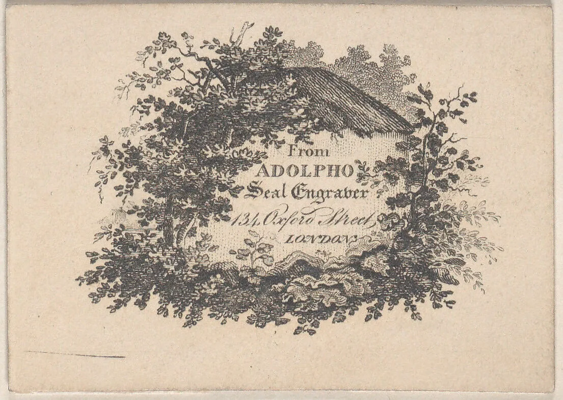 Trade Card for Adolpho, Seal Engraver — Anonymous, British, 18th century