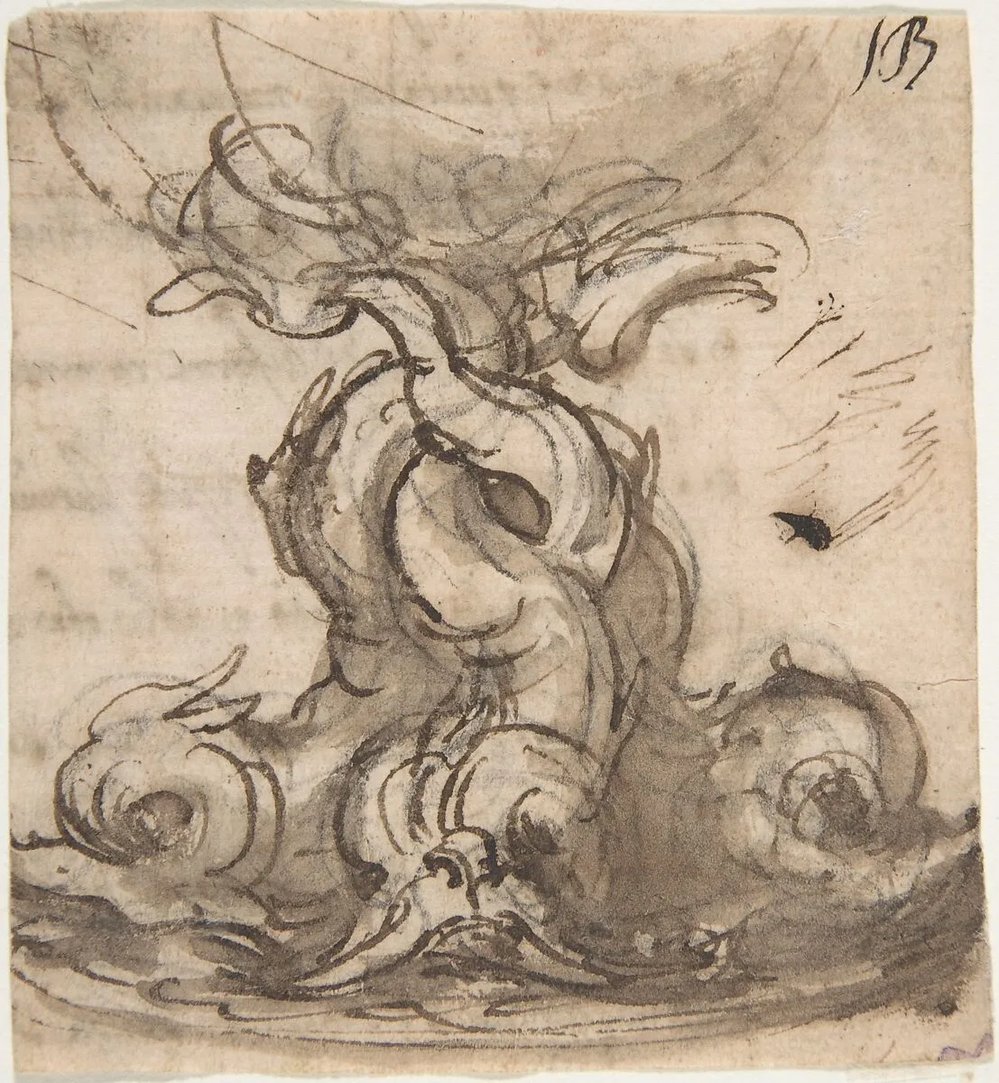 Design for the Base of a Vessel with Three Dolphins — Giovanni Battista Foggini