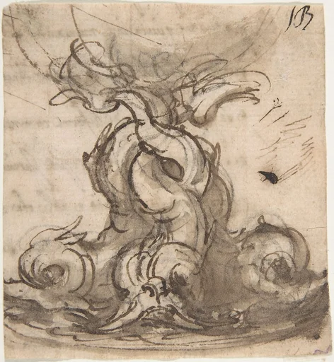 Design for the Base of a Vessel with Three Dolphins