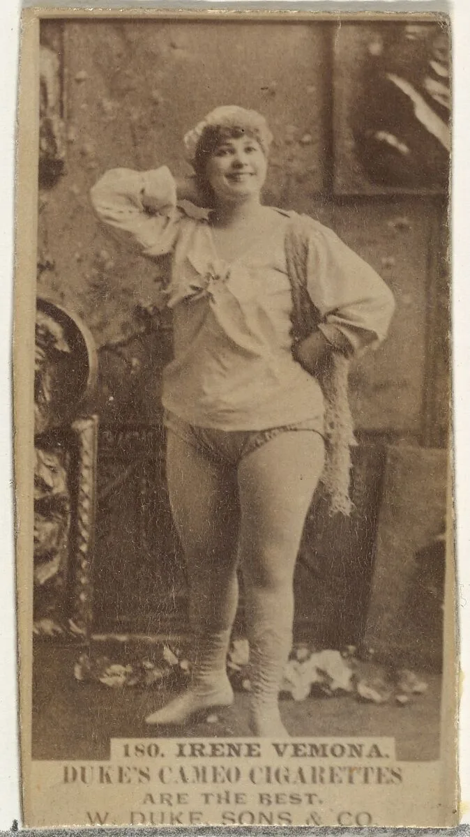Card Number 180, Irene Varona, from the Actors and Actresses series (N145-5) issued by Duke Sons & Co. to promote Cameo Cigarettes — W. Duke, Sons & Co.