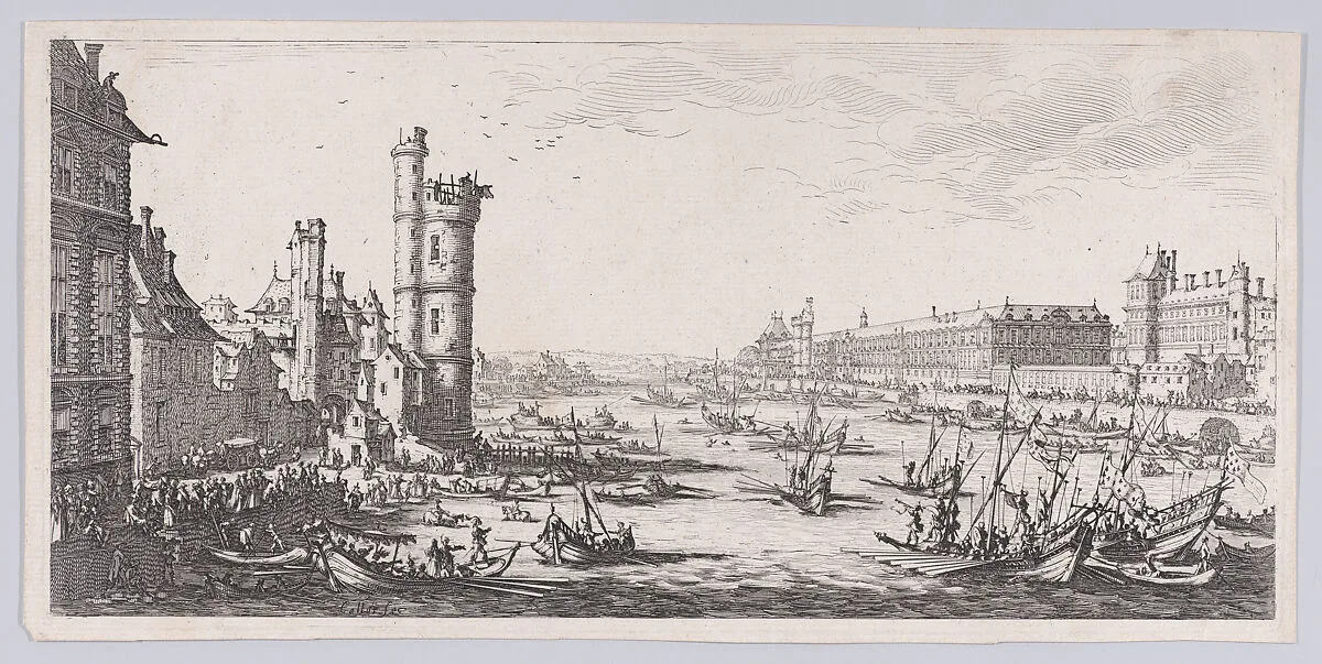 Vue du Louvre (View of the Louvre), from "Les Deux Grandes Vues de Paris" (The Two Large Views of Paris) — Jacques Callot