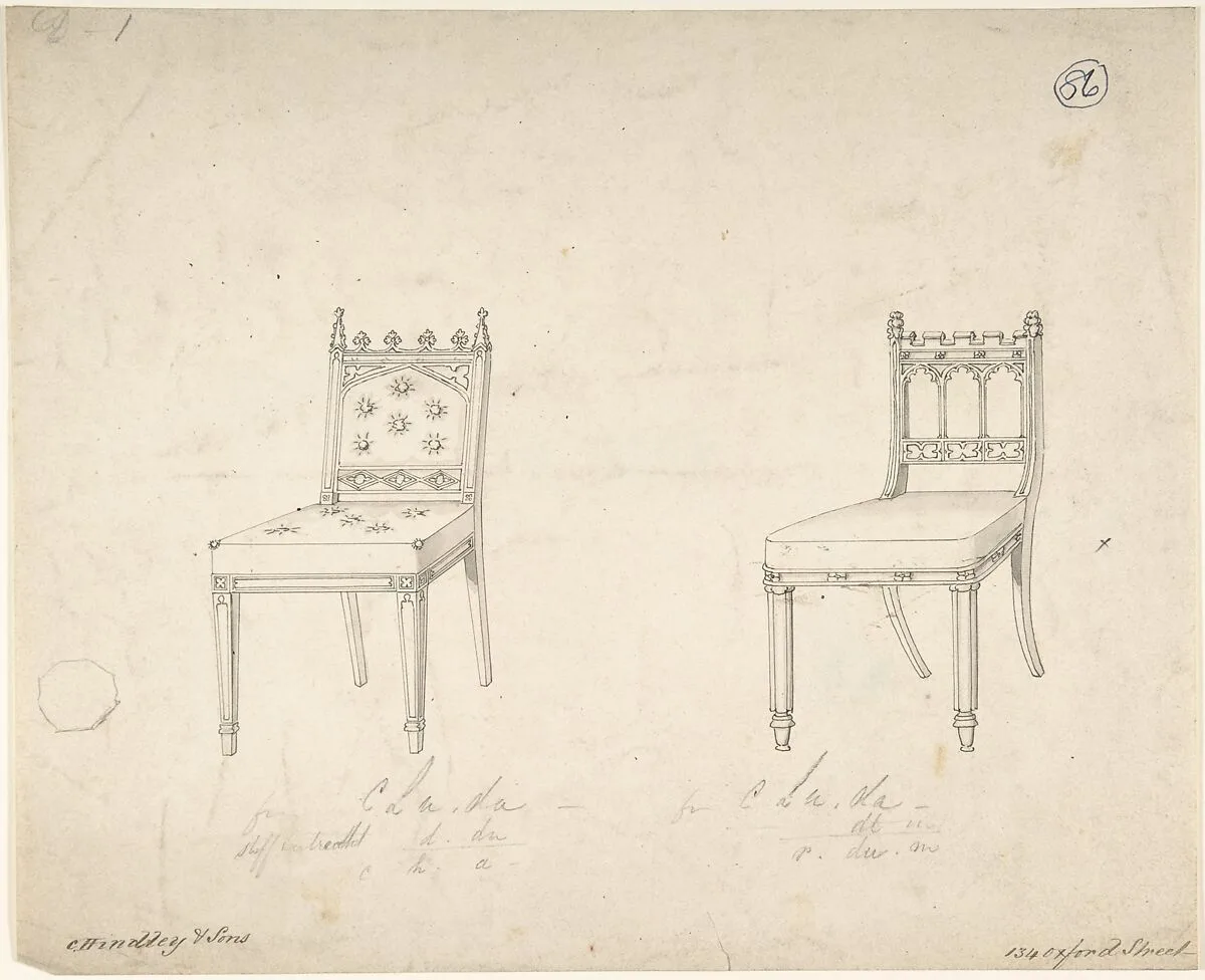 Designs for Two Chairs — Charles Hindley and Sons