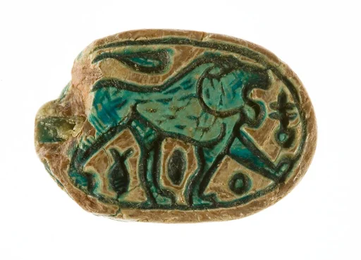 Canaanite Scarab with a Roaring Lion