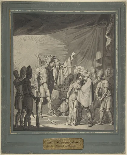 Sun King Anointing a Bound Couple, from August von Kotzebue's Die Sonnenjungfrau