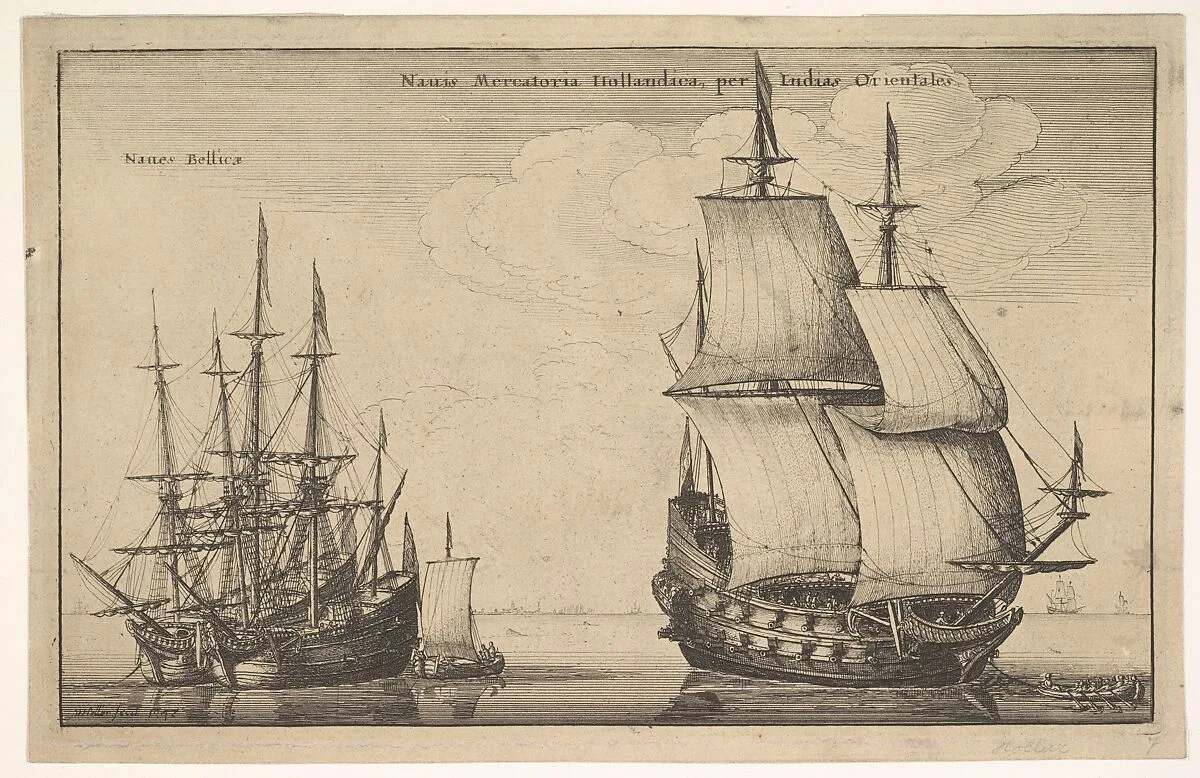 Naues Mercatoriæ Hollandicæ per Indias Occidentales (Dutch East Indiaman) — Wenceslaus Hollar