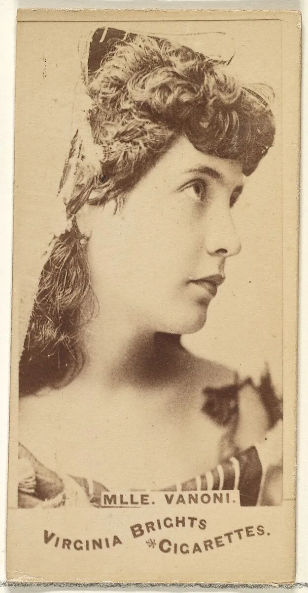 Mlle. Vanoni, from the Actors and Actresses series (N45, Type 1) for Virginia Brights Cigarettes — Allen & Ginter