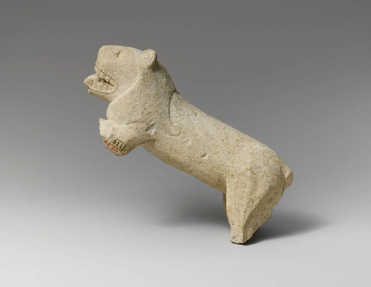Limestone statuette of a lion — Unknown