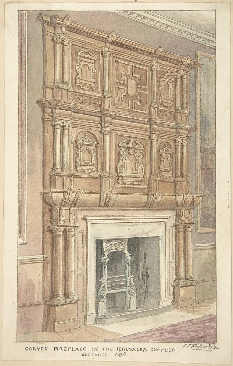 Oak Carving from Fireplace in the Jerusalem Chamber, Westminster — Charles James Richardson