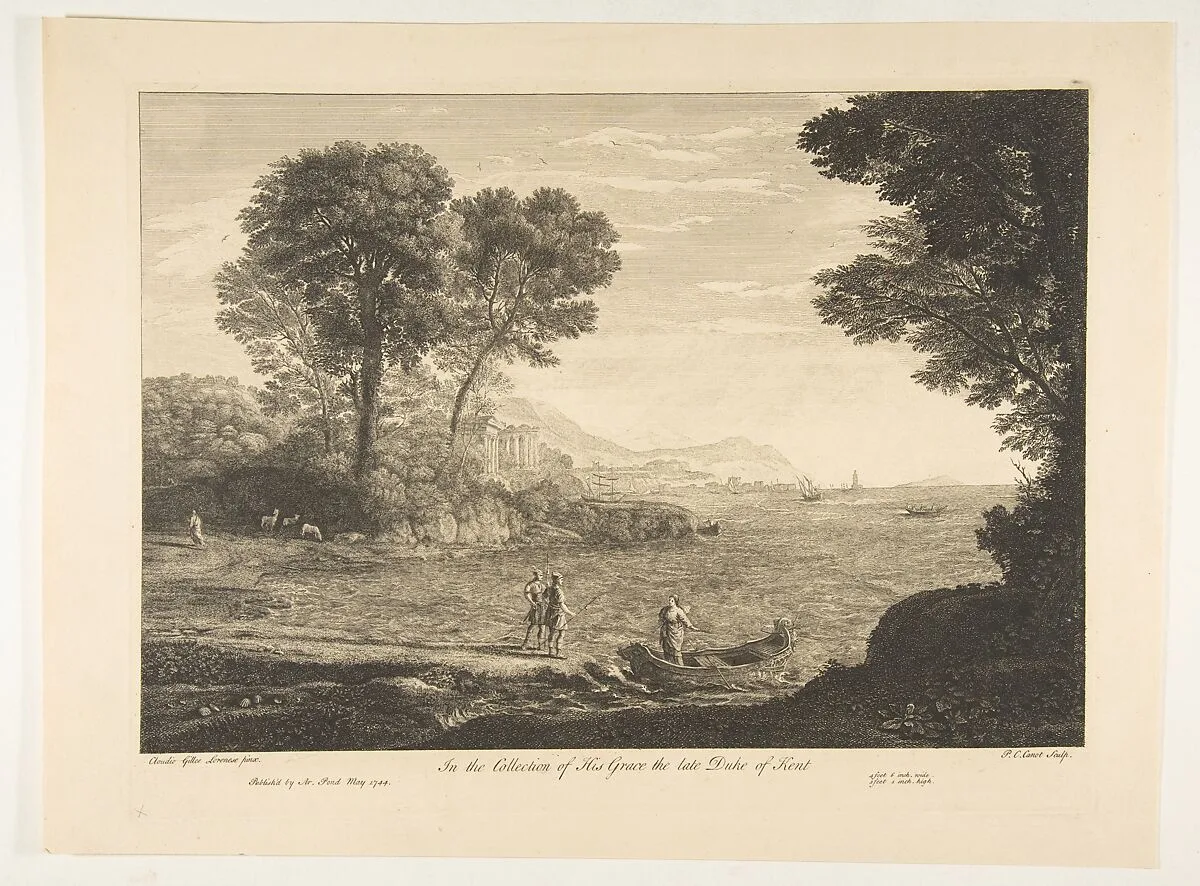 Coast View with the Embarkation of Carlo and Ubaldo — Claude Lorrain (Claude Gellée)|Arthur Pond|Pierre Charles Canot