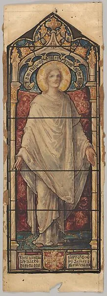 Jesus Christ: Design for a Stained Glass Window, First Presbyterian Church, Flemington, New Jersey (one of a set of seven) — D. Maitland Armstrong|Helen Maitland Armstrong|James E. Brodhead