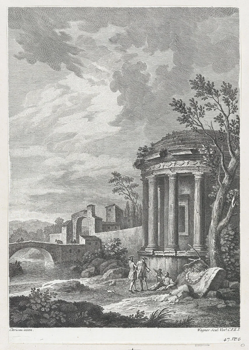 Landscape with Temple — Joseph Wagner|Charles Louis Clérisseau